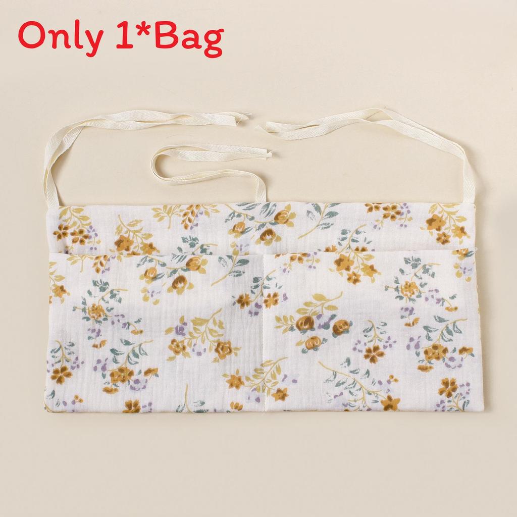 Baby Bedside Storage Bag With Double Pockets Made Of Cotton For Nursery Organization