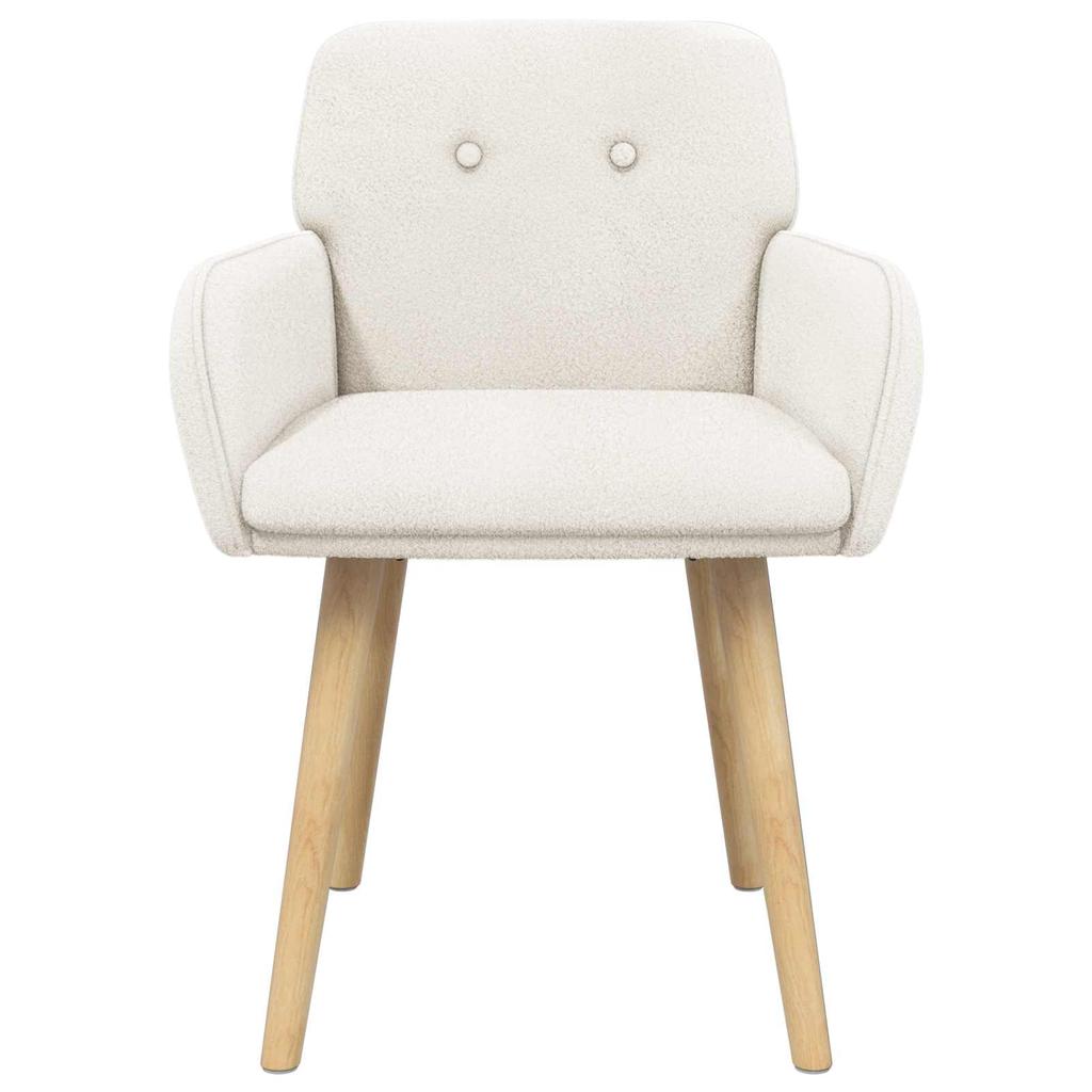 Dining Chairs 2 Pcs Boucle Cream 59 X 57 X 85 Cm