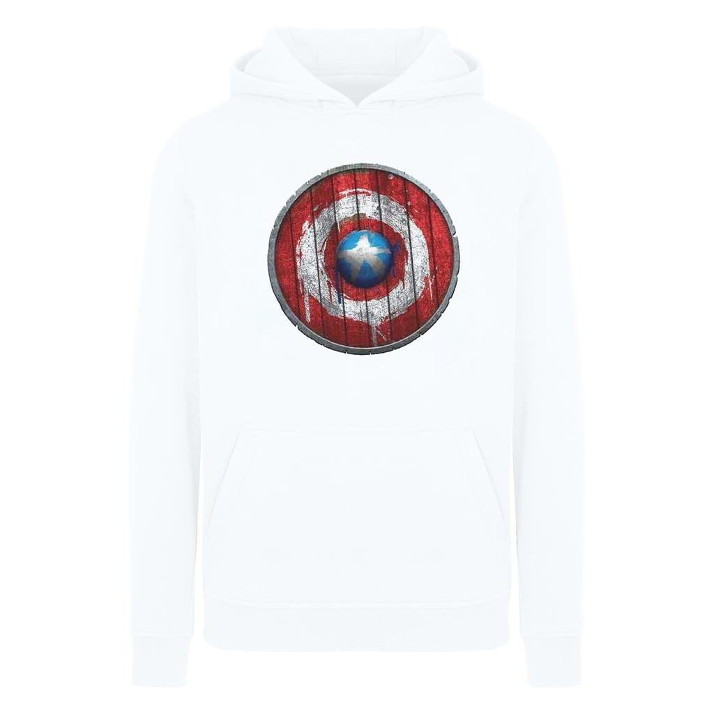 Marvel Mens Captain America Wooden Shield Hoodie