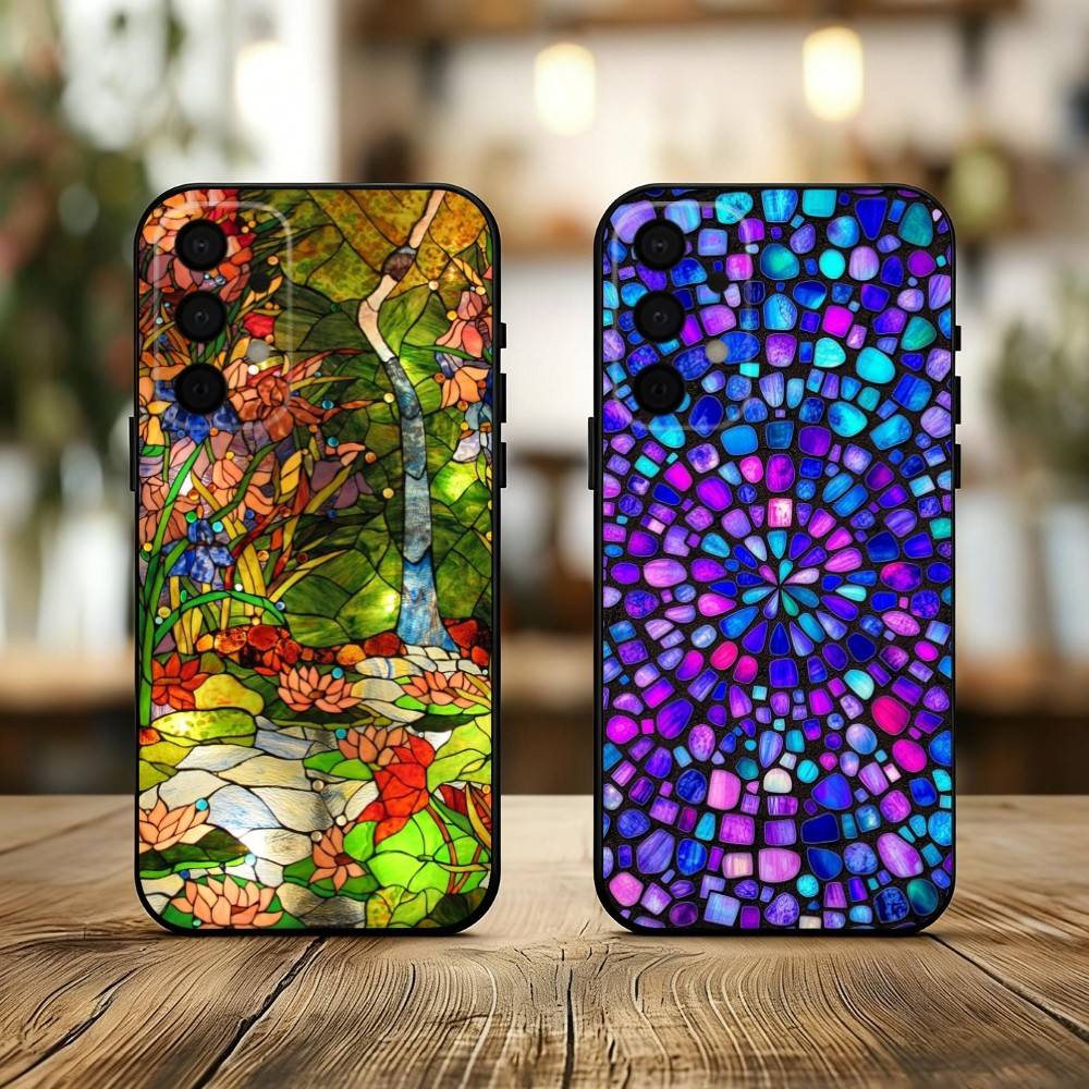 C-Colorful-L G-Glass-S Phone Case For Samsung Galaxy A73,A72,A71,A70,A53,A52,A51,Others Soft Black Cover