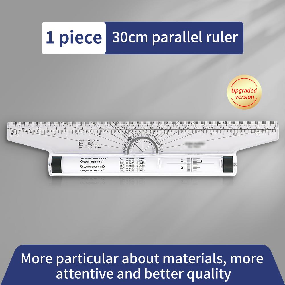 

Angles Line Ruler 30cm Multi-Function Geometric Drawing Tool Roll Draw Ruler Metric Rolling Ruler Clear Parallel Rolling Ruler