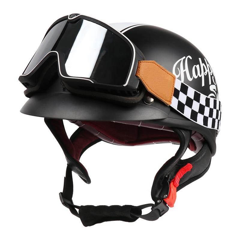 Motorcycle Helmet Bike Unisex Cycling Safety Protector Half Face Type Retro Vintage Ultralight Motorbike Helmet