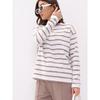 T-shirt da donna a maniche lunghe minimalista, tessuto morbido di alta qualità, silhouette ampia e squadrata per il comfort di tutto il giorno