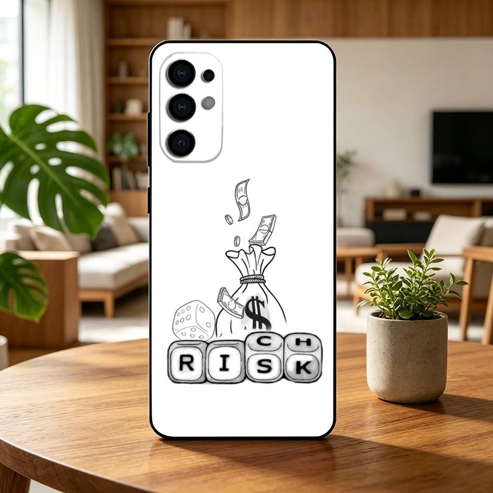 Day Trader RISK RICH   Phone Case For Samsung S25,S24,S21,S22,S23,S30,Ultra,S20,Plus,Fe,Lite,Note,10,Black Cover