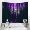 Starry Sky Forest Tapestry Moonlight Night Psychedelic Bohemian Tapestry Home Decor Wall Hanging Living Room Art Background