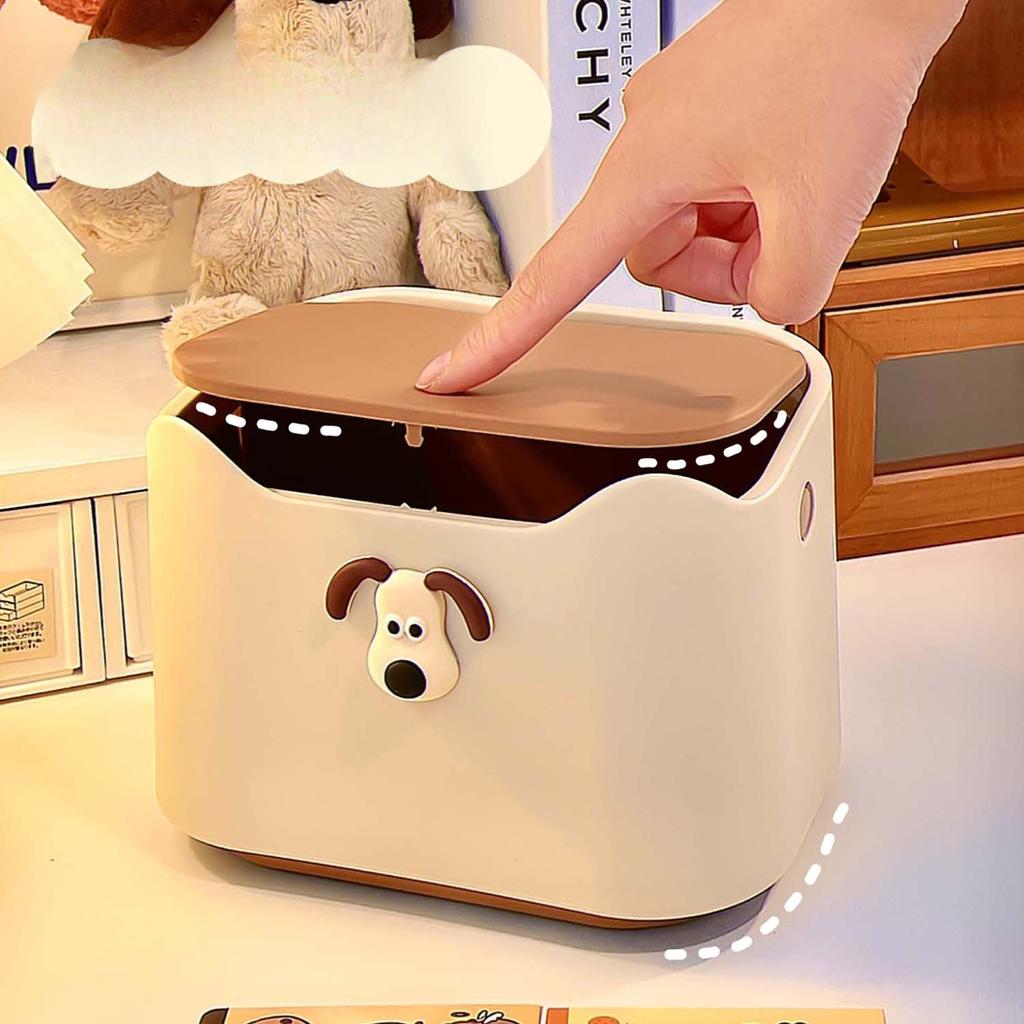 Tabletop Trash Can Household Mini Press Pop Cover Desk Paper Basket Student Female Dormitory Bedside Small Storage Bucket