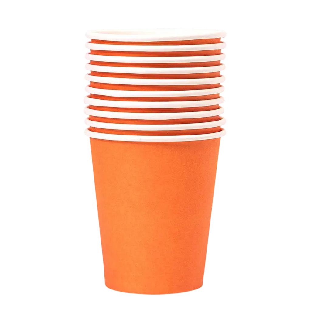 10pcs Eco Friendly Disposable Coffee Cups Paper Cups Compostable Single Wall Cups For Convenient Drink Service