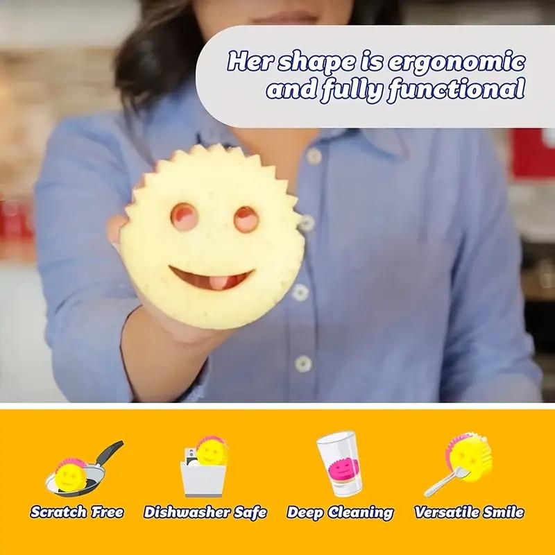 Double Sided Sponge Set - Scratch Free Deep Clean Kitchen Bathroom More Ergonomic Design Sponge Holder for Kitchen Sinks