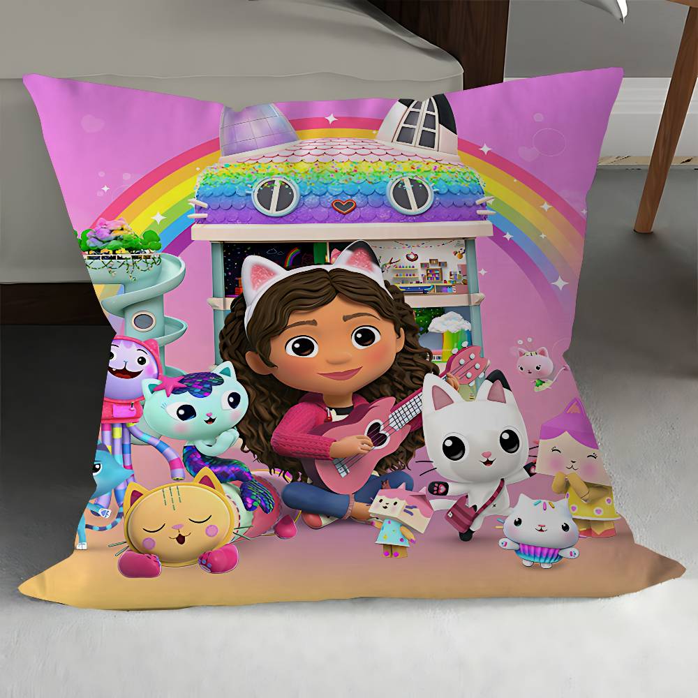 Мультфильм G-Gabbys-Dollhouse Подушка Подарок Домашний Офис Украшение Спальня Диван Автомобиль Наволочка Чехол 45x45 12x12Inch