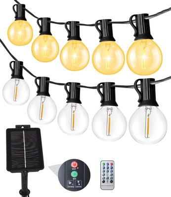 LED String Warm IP65 Waterproof and Solar Garden Auto Automatic 25 G40 PET LED E12 Dimming Remote Ideal for and Holiday and Emergency Lighting 14.5M