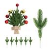 40PCS Durable Plastic Pine Sprays with Wire Stems Safe Never Toxic Sustainable Friendly Christmas Tree Ornaments Inside Use