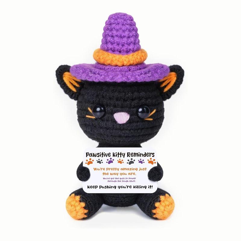 Halloween Positive Cat Decor - Fun Festive Cat Ornaments for Holiday Home Decor, Spooky Season Party Supplies & Gift Ideas