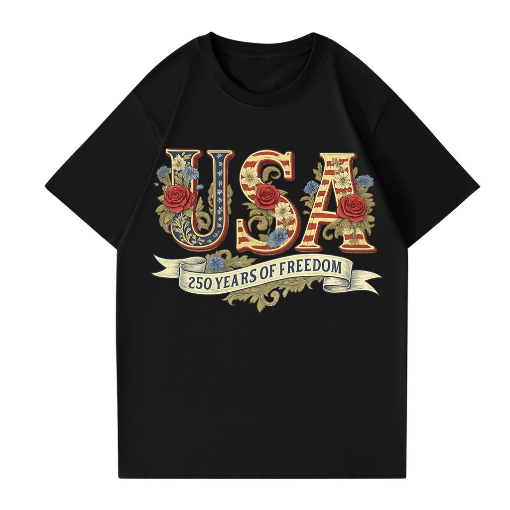 Women's Round Neck Printed Short-sleeved T-shirt Top