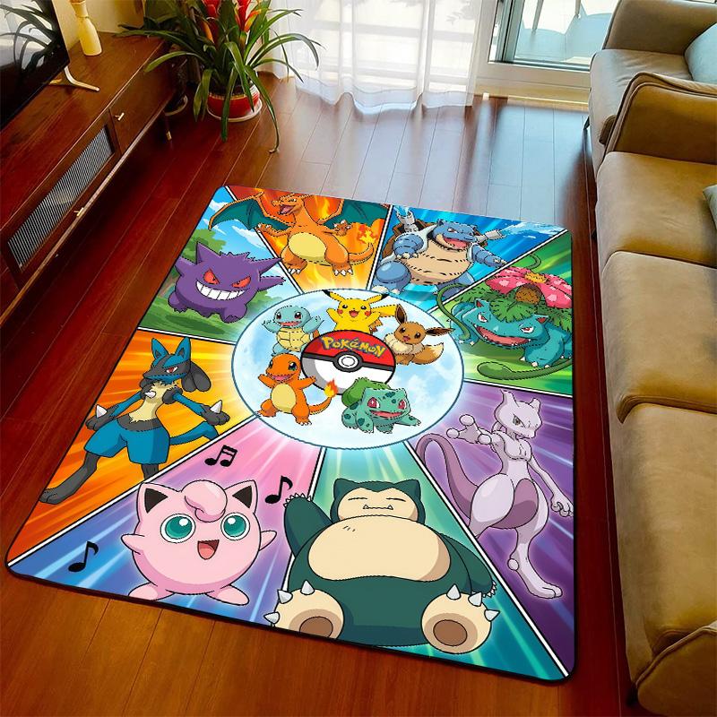 Pokemon Interior Rug Carpet Anime Floor Mat Soft Touch Anti Slip Bottom for Bedroom Living Room -QJY