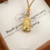 Gold-Style Sand Inlaid Diamond Pendant Necklace, New Chinese Compass Design