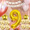 Balloons,12pcs 5th Birthday Party Balloon Decorations Happy Birthday Banner Number 5 Balloon Star Foil Balloon Helium Gold Confetti Balloon Perfect