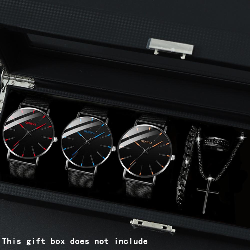 Geneva6-Piece Set Men S Watch Fashion Men S Watch