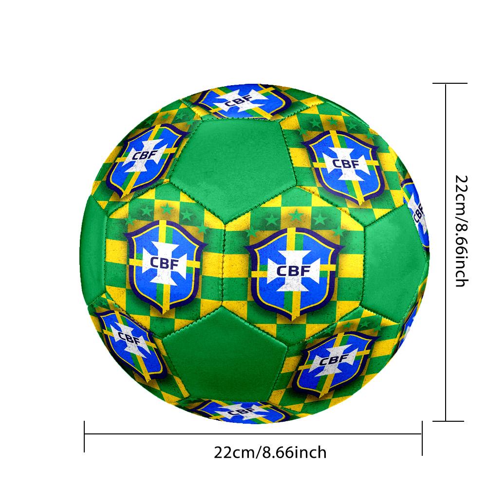 Pallone da Calcio Indoor CBF Brasile Colorato Per Tutte le Età Misura 5 Cucito a Macchina PVC Pronto per la Competizione Resistente Alto Rimbalzo