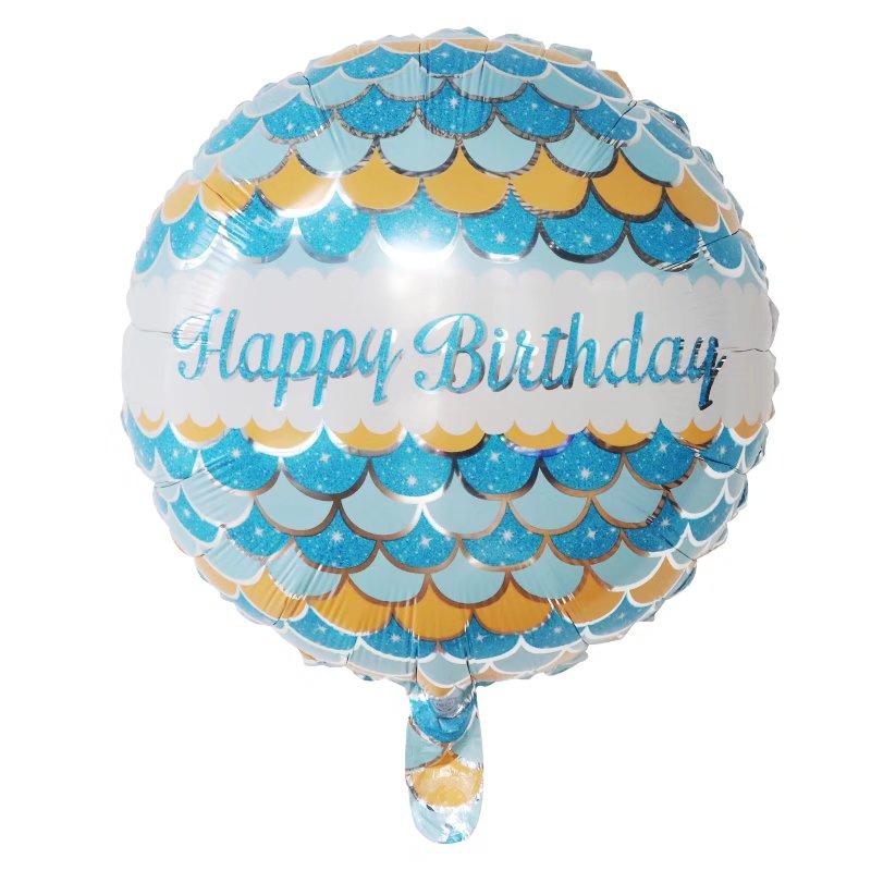 50Pcs/lot 18inch English Happy Birthday Aluminum Foil Balloon Round Helium Balloon Kids Birthday party decoration Air Golobs