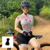 Schmal geschnittener Damen Einteiler Radanzug, Kurzarm Schnelltrocknend MTB Rennrad Skinsuit Radfahren