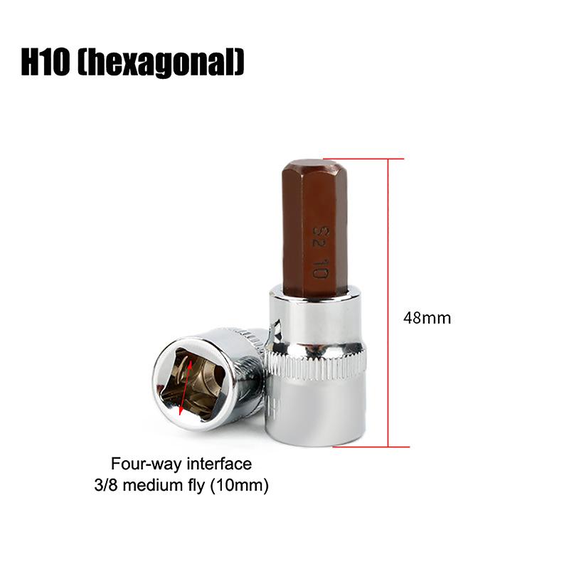 3/8palcové nástavce na bity Torx T20/30/40/45/50/55/60 S2 Ocel Délka 48 mm Stříbrný odstín Ruční nářadí pro opravy automobilů
