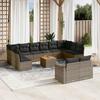 VidaXL Garden Lounge Set with Cushions 13 Pcs Grey Braided Resin 3224359