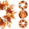 Handmade Maple Leaves Pumpkins Wreath Diy Decoration For Thanksgiving Halloween Front Door Wall Hanging Autumn Harvest Wreath