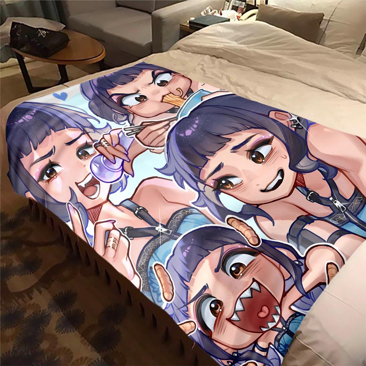 

KPop Demon Hunters Zoey Print Flannel Blanket, Warm Comfortable for Bedrooms, Sofas, Beds -HYQ26 75x90cm