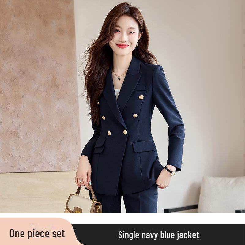 2024 Women's Gray Autumn/Winter Professional Casual Suit Jacket