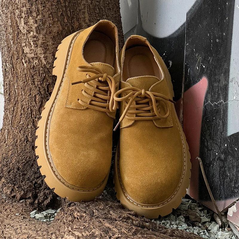 Fashion Luxury Men Ankle Boots Vintage British Handmade Leather Shoes Dress Tooling Outdoor Boots Autumn Winter Platform Boots