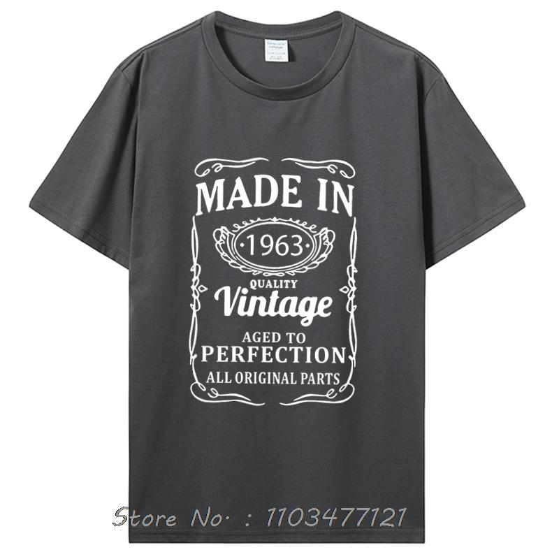 Anniversaire Vintage 1963 Vieux Cadeaux T-shirts Vintage T-shirts Graphiques d'Été Vêtements Streetwear T-shirt Oversize hommes T-shirt en Coton