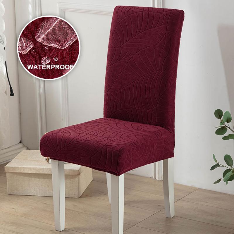 

1/2/4/6pc leaves jacquard chair cover splash-proof elastic dining chair covers kitchen living room chair protector slipcovers 1 piece