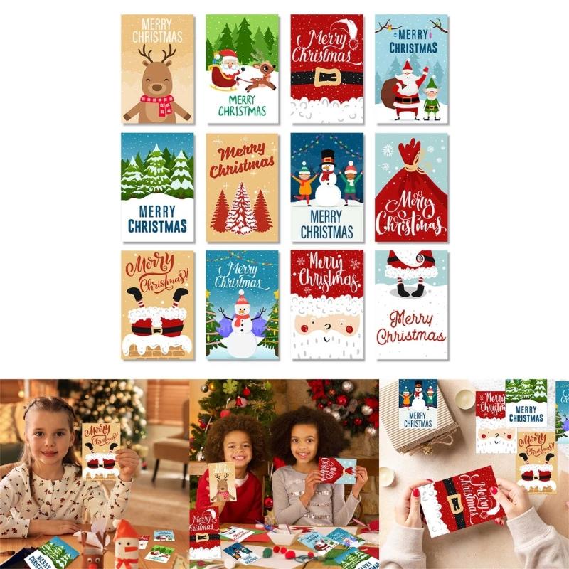 Sticker Christmas Card for Men Women Mom Dad Husband Wife Grandma Grandpa Son Daughter Greeting Santa Christmas Cards