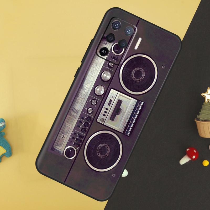 Vintage 80s Boombox Case For Oppo A5 Pro A6 A15 A16 A76 A96 A17 A57 A98 A58 A78 A18 A38 A54 A74 A94 A40 A60 A80