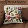 2D Vintage Floral 3D Style Throw Pillow Covers Pattern Cushion Cover Suitable For Sofa Bedroom Car Pillow Cover