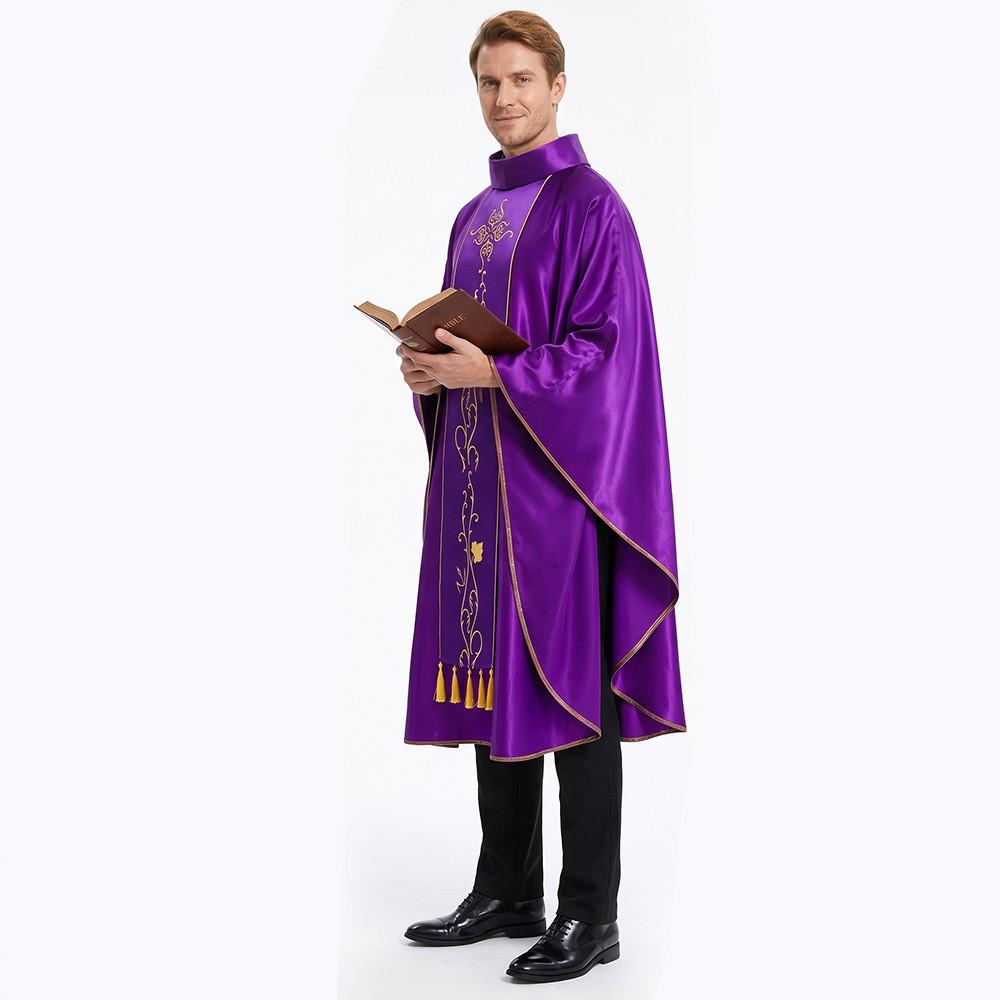 Medieval Priest Cosplay Costume With Tassel Robe For Halloween And Themed Events