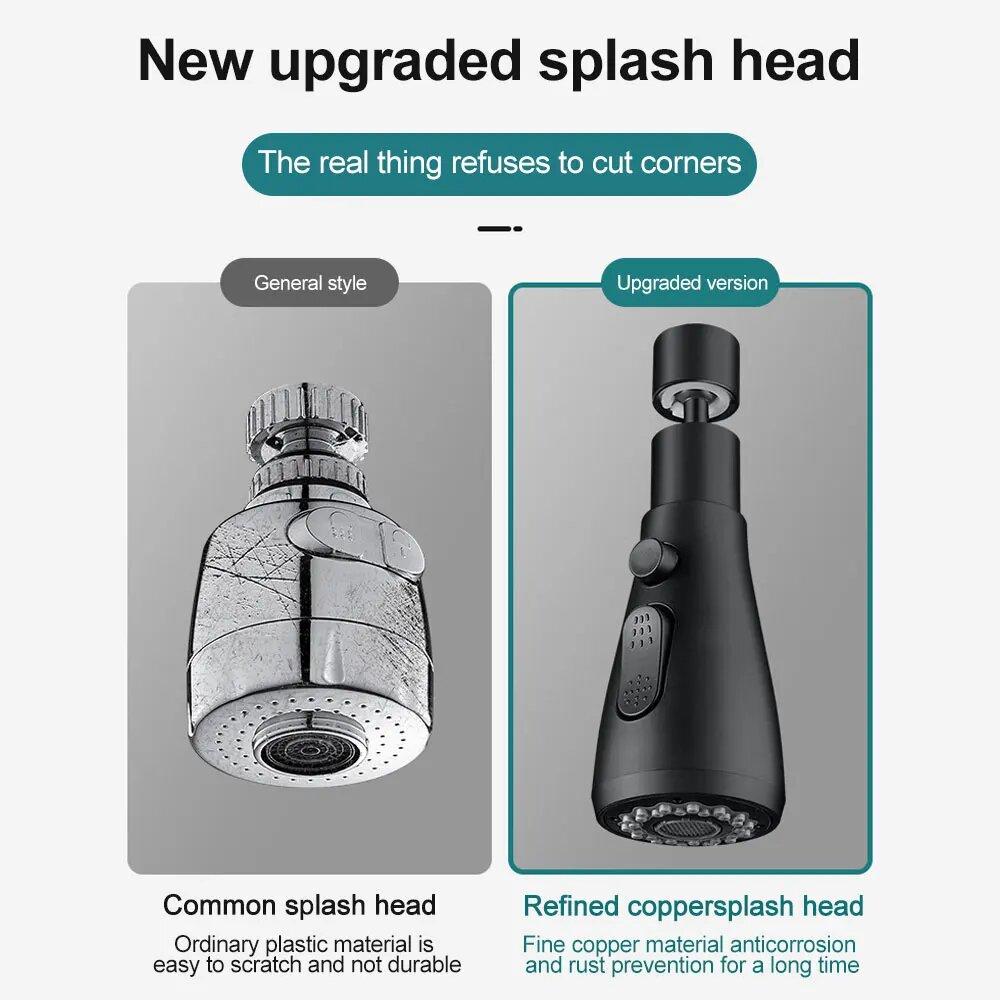 Duschkopf Küchenarmatur 360° drehbar Küchenspülbecken Hochdruckarmatur Sprühkopf Ersatz Küchenarmatur Verlängerungstaste