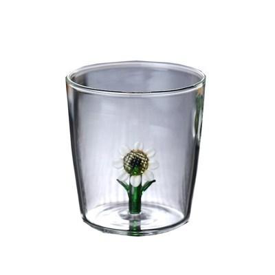 High Beauty 3D Glass Cups Coffee Mugs Plant Cup Bottom Drinking Water Cup Transparent Glass Juice Cup Cocktail Wine Glasses Gift 301-400ml
