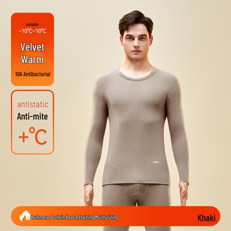

Men s Woolen Thermal Underwear Set: Autumn & Winter Fleece Pants & Top M (90-120 lbs)