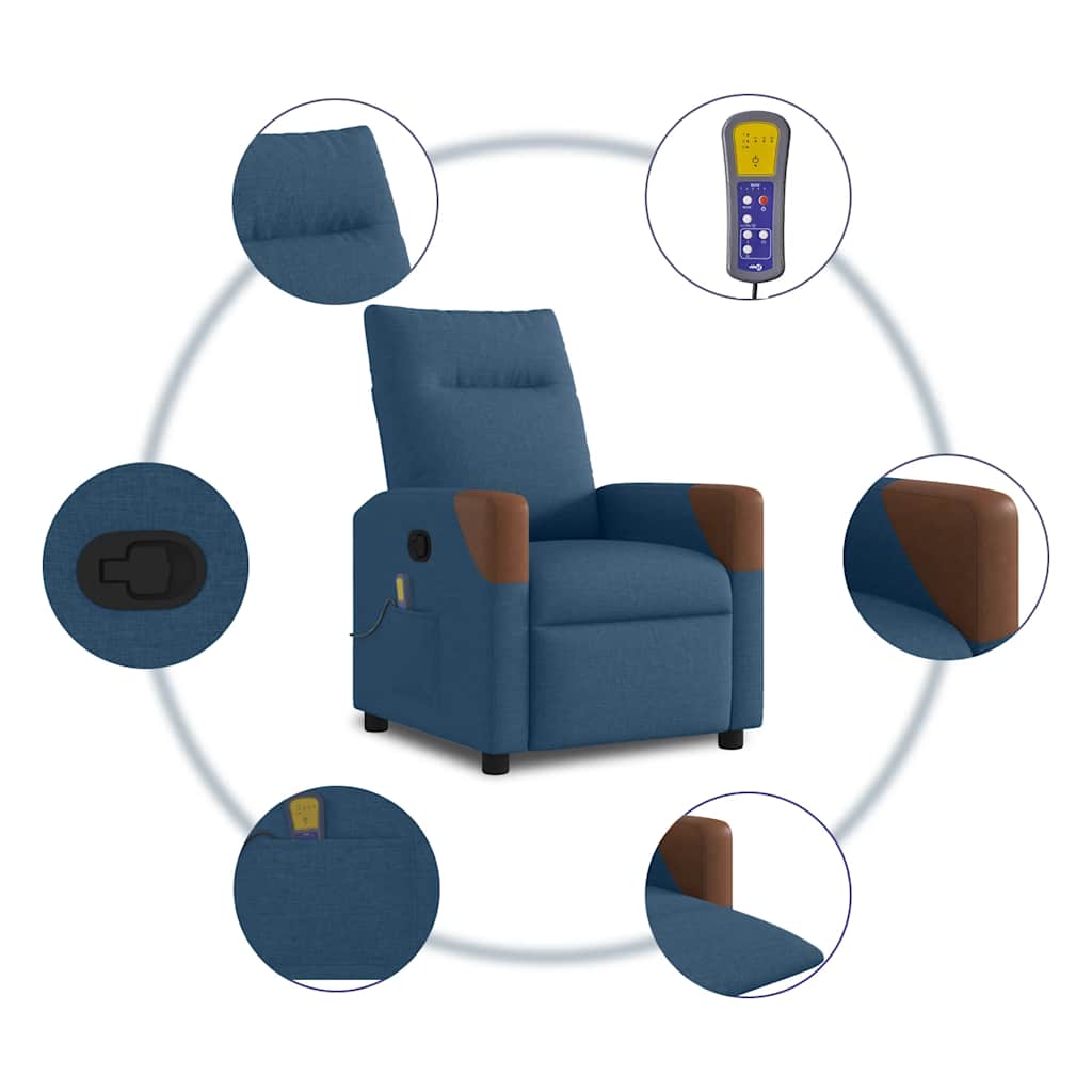 Massage Chair Blue Fabric