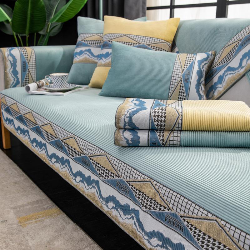 

Подушка для дивана на все времена года, нескользящая подушка, современный простой зимний чехол для дивана, полное покрытие, утолщенное тканевое полотенце 70*70cm