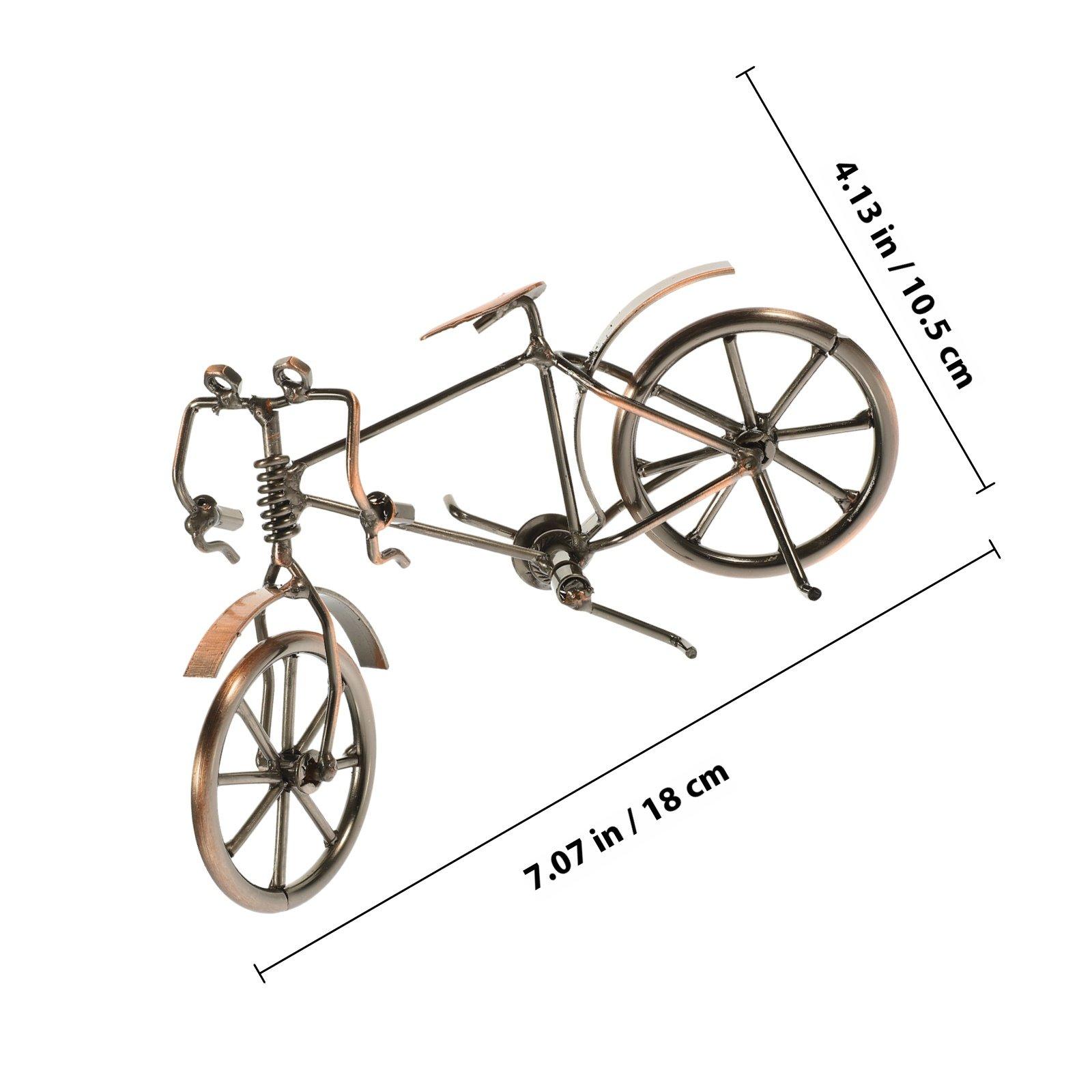 Железный Винтажный Велосипед Миниатюрный Велосипед Декорация Настольная Скульптура Реалистичный Ретро Велосипед Украшение Велосипед темно-коричневого
