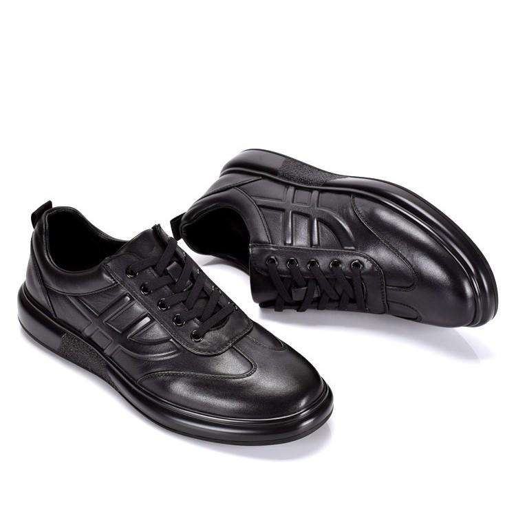 Casual Leather Shoes Men'S 2024 Autumn New Soft-Soled Breathable Comfortable Flat-Heeled Soft Leather Men'S Leather Casual Board Shoes