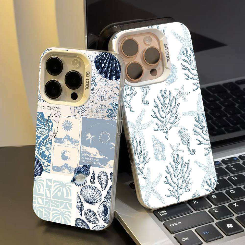 GETO SEA phone case for iPhone 17 17Air 16 15 14 13 12 11 Pro Max Plus Colorful Silver