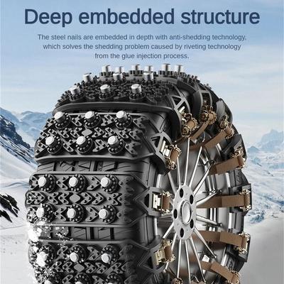 Universal Rubber Car Snow Chains Safe Driving Adjustable Auto Snow Wheels Belt Easy Installation Noise Reduction