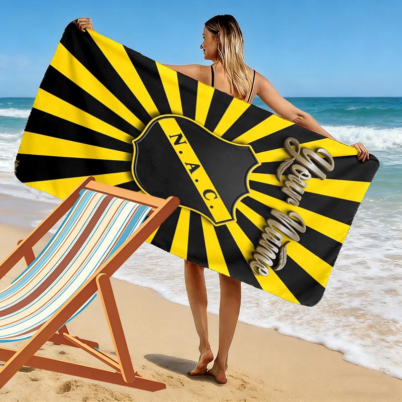 Name Custom NAC Breda Print Beach Towel, Large Soft Quick Dry Towel for Beach Camping Swimming