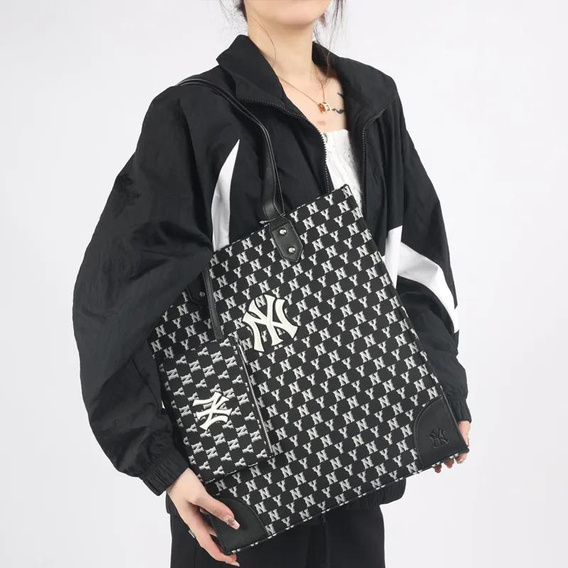 MLB Monogram Polyester Combo Bag , Tote Bag , Shopping Bag , Handbag , Shoulder Bag Large Unisex Black (Unisex) Shoulder Bags 3AORL031N 50BKS