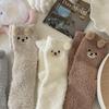 Winter compression-free cute teddy bear bell microfiber sleep socks