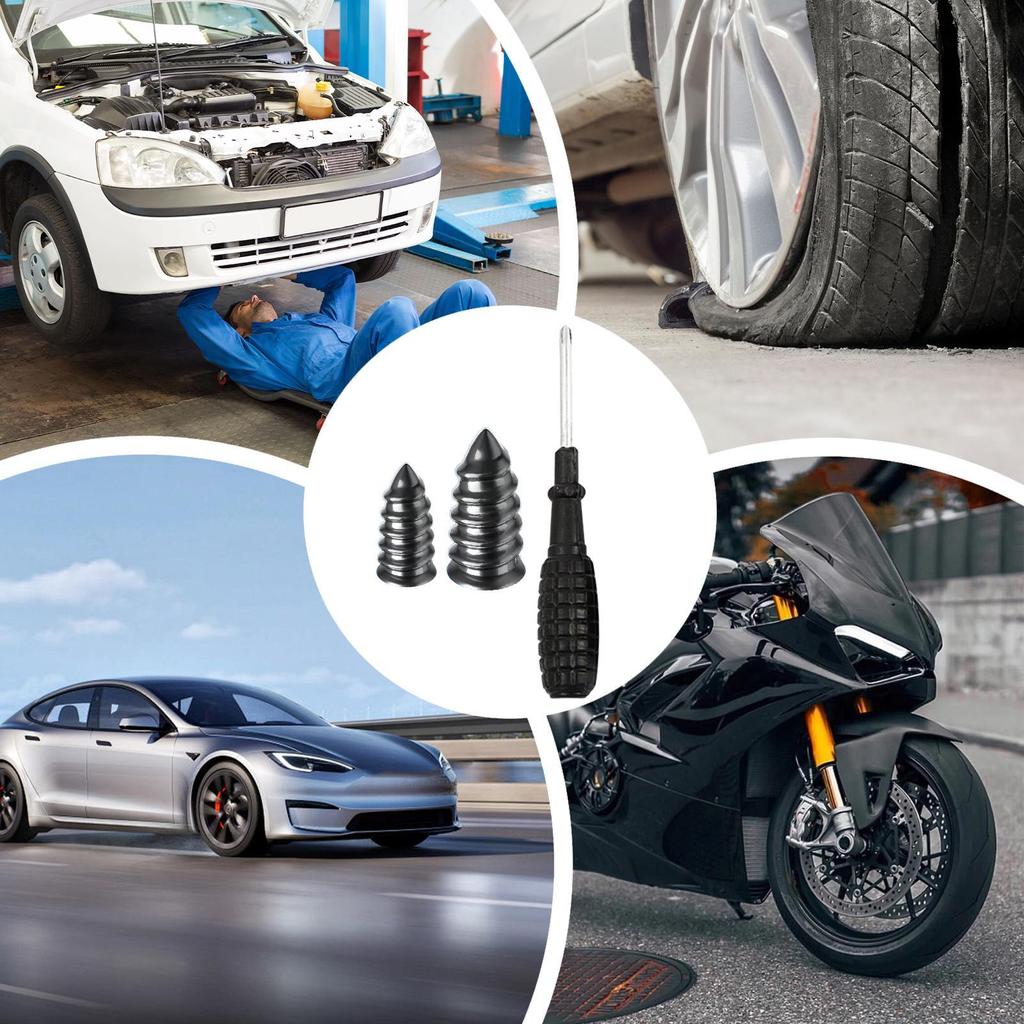 Šroubovací záplaty do pneumatik 30 kusů se šroubovákem Samoopravná sada gumových hřebíků pro opravu defektů automobilu pro nákladní vozidla SUV obytné vozy motocykly