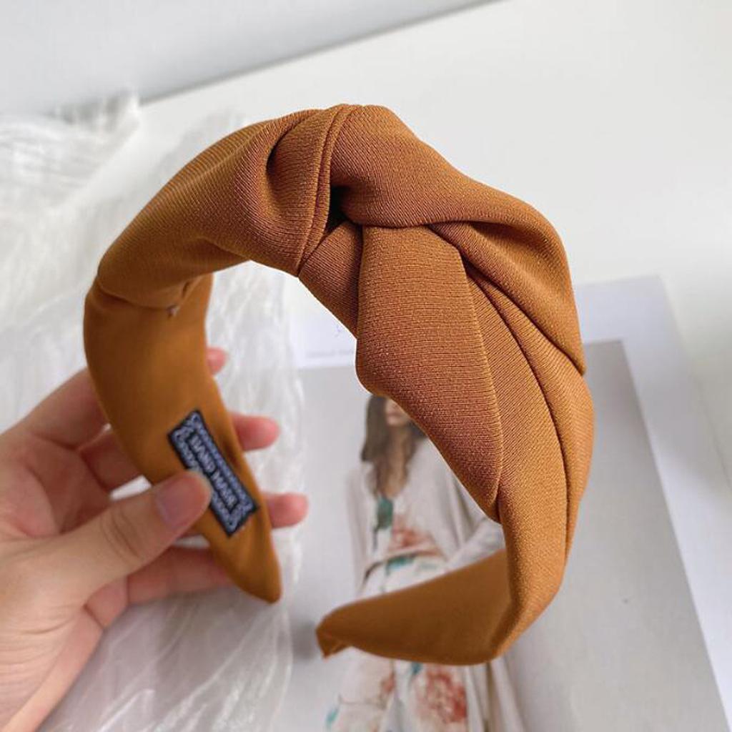 PROLY New Fashion Women's Hair Accessories Wide Side Cross Knot Turban Autumn Headwear Adult Casual Hairband Headband